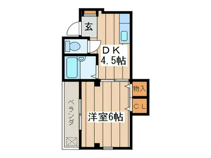 プレジデンス(1DK/1階)の間取り写真