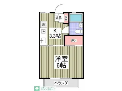 スナハイツ(1K/2階)の間取り写真