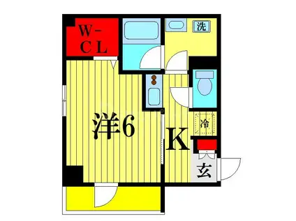 ラヴィール レジデンス(1K/2階)の間取り写真