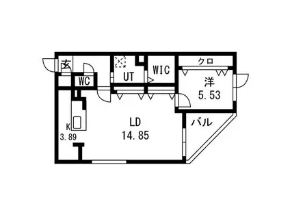 WARMTH INN南4条(1LDK/5階)の間取り写真