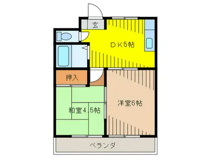 ハイム山本(2DK/3階)の間取り写真