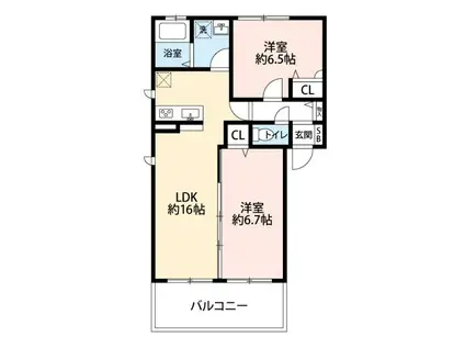 エーデルハイムIII(2LDK/1階)の間取り写真