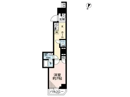 プレール・ドゥーク池上II(1K/12階)の間取り写真