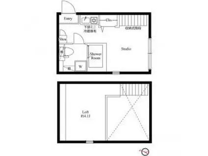 ハーモニーテラス上池袋III(ワンルーム/2階)の間取り写真