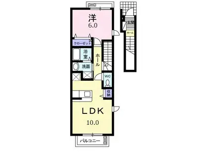 スターライトA(1LDK/2階)の間取り写真
