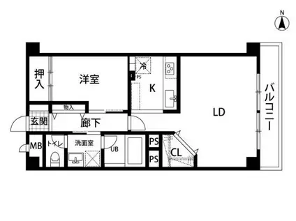 秀和第2三田綱町レジデンス(1LDK/8階)の間取り写真