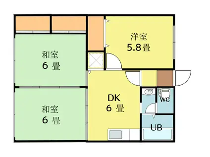 アルファ仙台(3DK/1階)の間取り写真