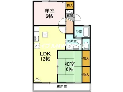 プリマベーラB棟(2LDK/1階)の間取り写真
