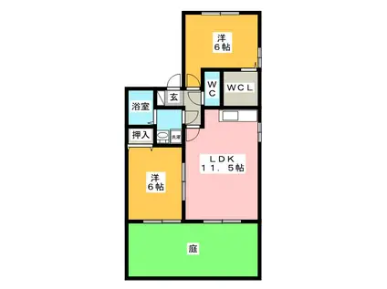 コンフォール匠(2LDK/1階)の間取り写真