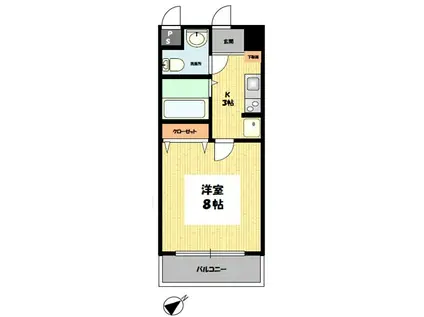 SENTIO橋本(1K/1階)の間取り写真