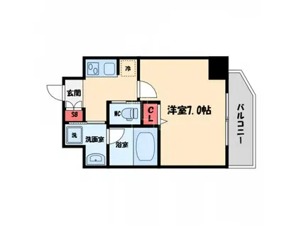 ファーストステージ京町堀レジデンス(1K/15階)の間取り写真