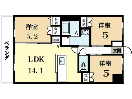 モン・ブラン(3LDK/1階)の間取り写真