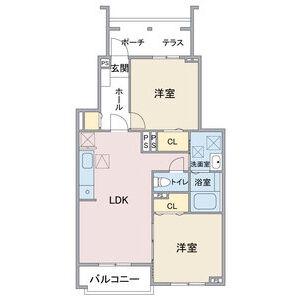 サンワード(2LDK/1階)の間取り写真