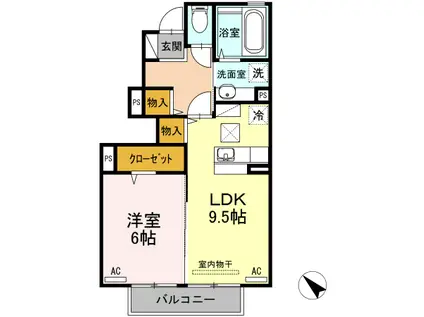 ドリームステージ(1LDK/1階)の間取り写真