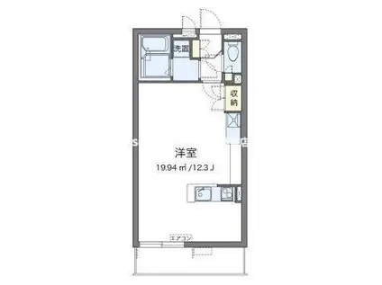 ミランダコスタV(ワンルーム/4階)の間取り写真