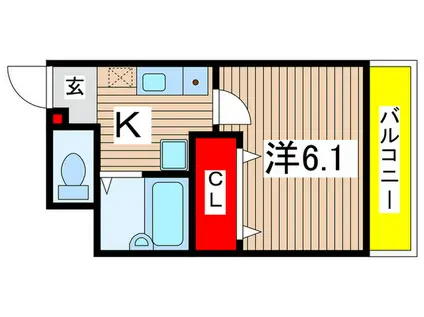 アムール鈴木(1K/2階)の間取り写真