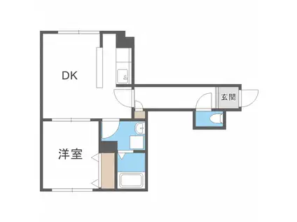 ロイヤルハイアット(1LDK/3階)の間取り写真
