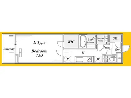 リブリ・西横浜II(1K/2階)の間取り写真