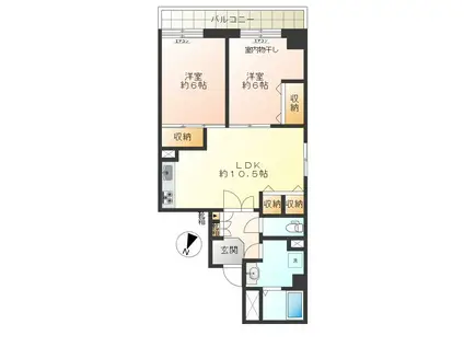 トラスティ野方(2LDK/1階)の間取り写真