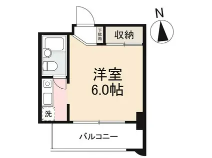 ルミエール三条(ワンルーム/4階)の間取り写真