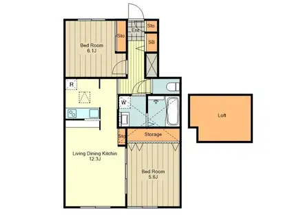 FLEUVE PLUS(2LDK/1階)の間取り写真