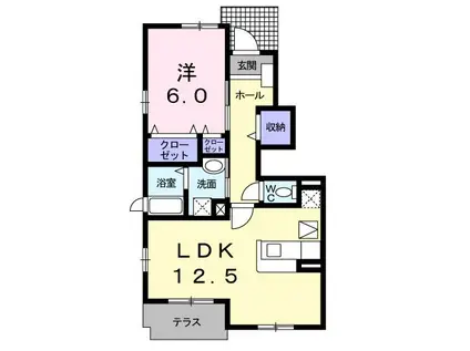 グレース・パレス(1LDK/1階)の間取り写真