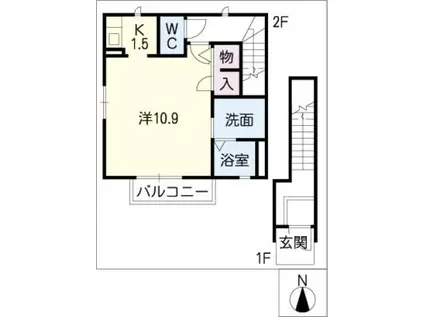 セフィラ日比野(1K/2階)の間取り写真