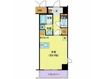 FORTIS水天宮前(ワンルーム/6階)の間取り写真