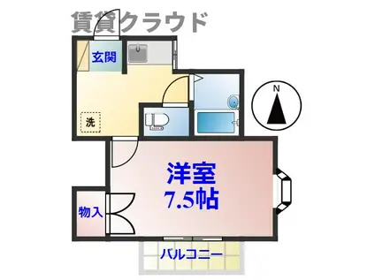 グレイスエミネンス(1K/1階)の間取り写真