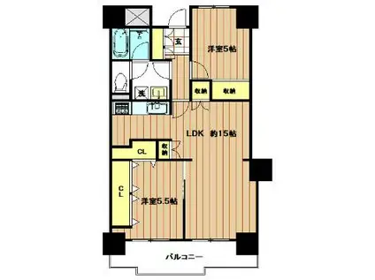 ダイヤパレス八尾本町(2LDK/4階)の間取り写真