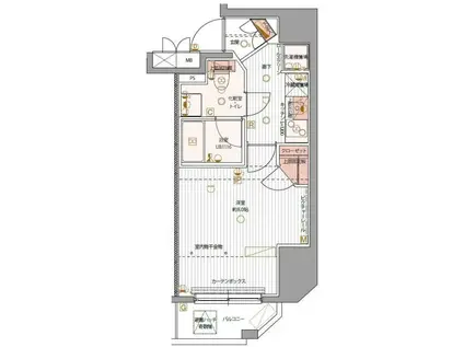 パティーナ上野(1K/4階)の間取り写真