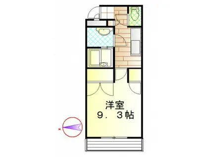 パティオ西島田(1K/2階)の間取り写真