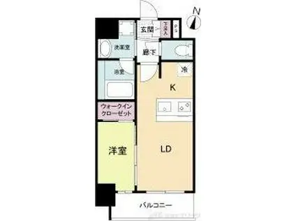 D.CLAREST本庄東FJRE(1LDK/8階)の間取り写真