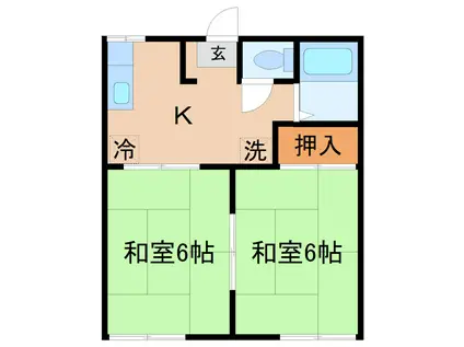 下館ハイツ(2K/1階)の間取り写真