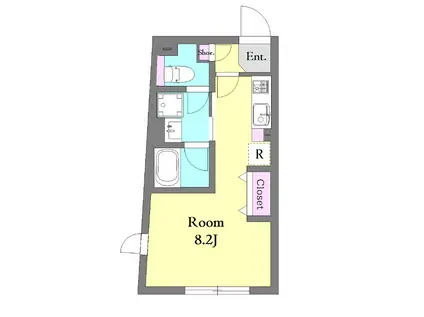 イルヴィアーレ東武練馬II(ワンルーム/2階)の間取り写真