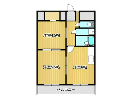 レジデンス201(2DK/2階)の間取り写真