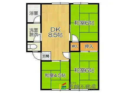 コーポ八田(3DK/2階)の間取り写真