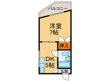 北条町レジデンス(1DK/3階)の間取り写真