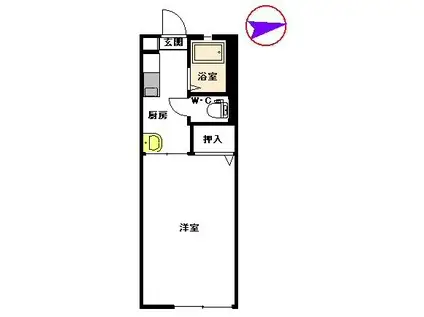 メゾンドマモール(1K/1階)の間取り写真