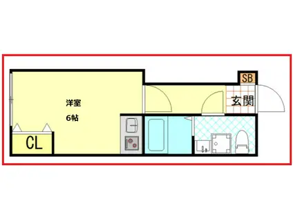 シーエフジオーレノヴァ(ワンルーム/2階)の間取り写真