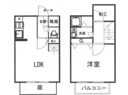 アバンティD(1LDK/1階)の間取り写真