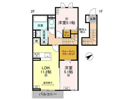 ANPOOL(2LDK/2階)の間取り写真