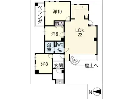 HILLTOP HOUSE SONOYAMA(3LDK/2階)の間取り写真