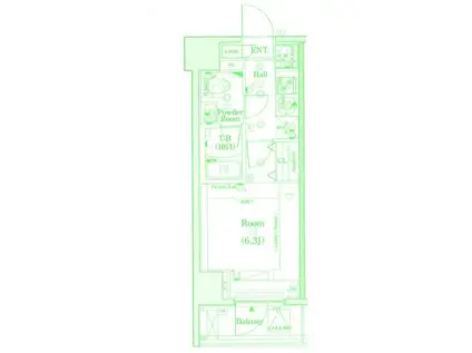 ESTRUTH YOKOHAMAーYOSHINOCYO(1K/7階)の間取り写真