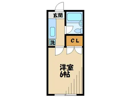 ハイツ土方(1K/1階)の間取り写真