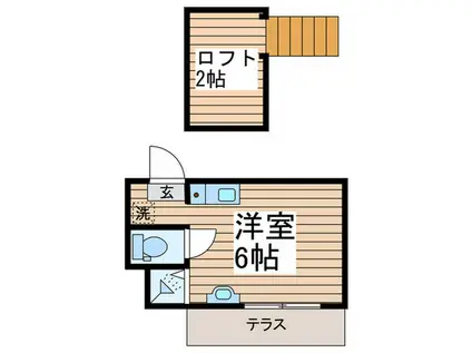ケントハウス(ワンルーム/1階)の間取り写真