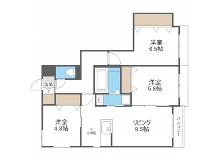 フィオラノセレッソ(3LDK/1階)の間取り写真