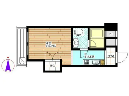 コーポカトレヤビル(1K/7階)の間取り写真