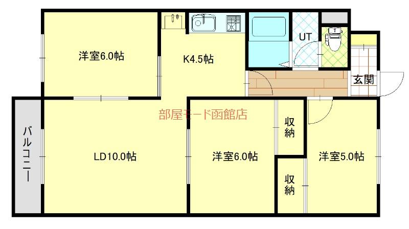 ピアコート神山(3LDK/3階)の間取り写真