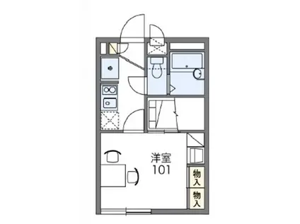 レオパレスハピネス 29998(1K/1階)の間取り写真